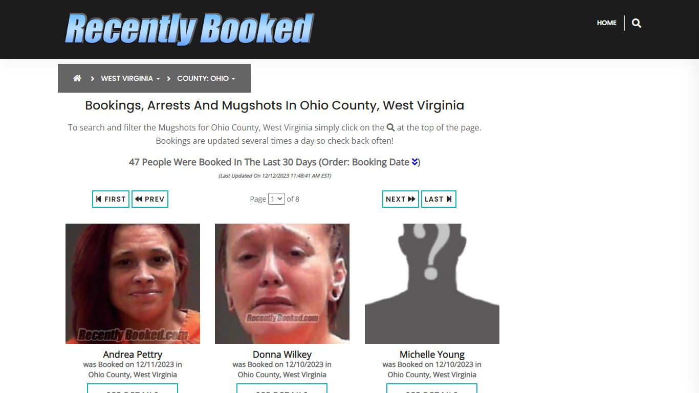 Bookings, Arrests and Mugshots in Ohio County, West Virginia